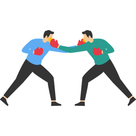 Confrontation with business competitors  Illustration