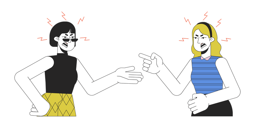 Confronto de duas mulheres  Illustration