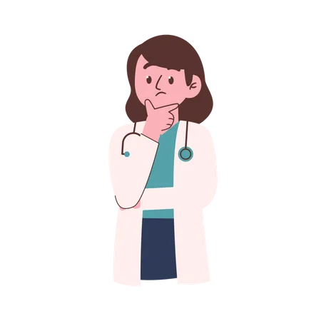 Femme médecin confuse  Illustration