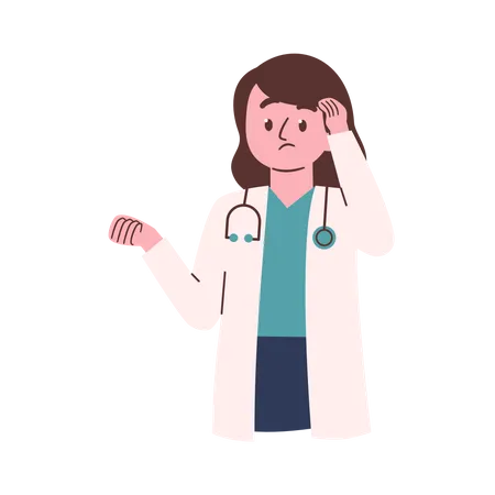 Femme médecin confuse  Illustration