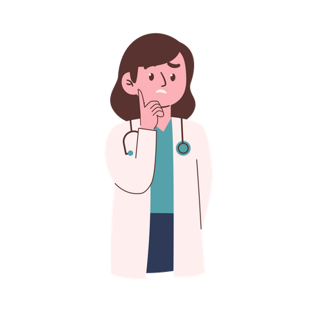 Femme médecin confuse  Illustration