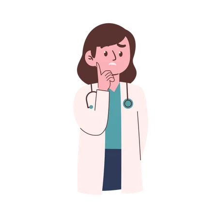 Femme médecin confuse  Illustration