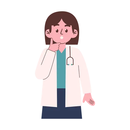 Femme médecin confuse  Illustration