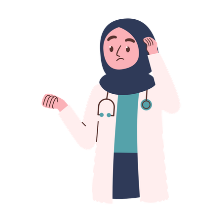 Femme médecin confuse  Illustration