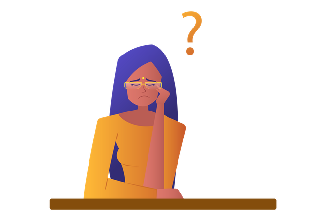Confused and sad business woman Illustration