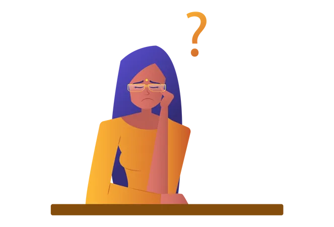 Confused and sad business woman  Illustration