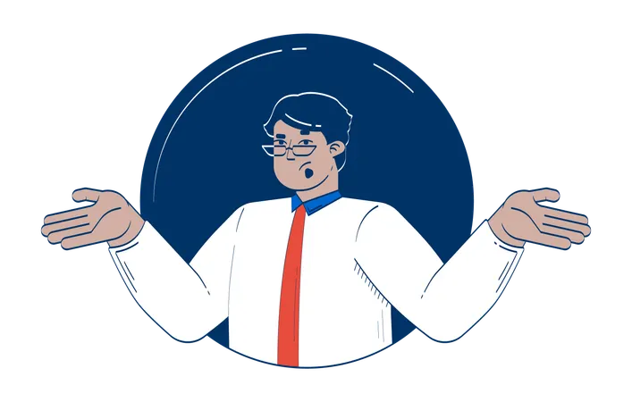 Confused arab businessman expressing uncertainty  Illustration
