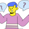 confused curious kid asking questions illustration svg