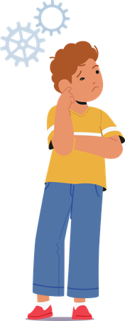 Confused Boy Character  Illustration