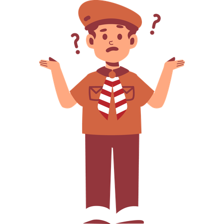 Confused Boy Scout  Illustration