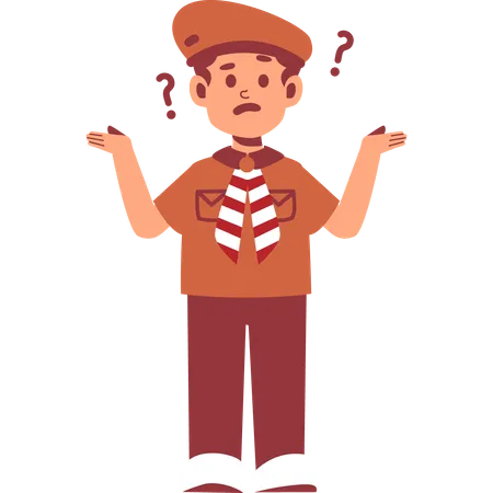 Confused Boy Scout  Illustration