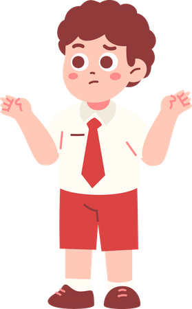 Confused Boy Student  Illustration