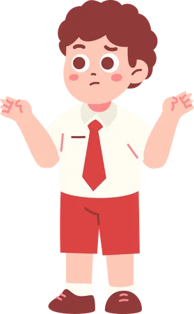 Confused Boy Student  Illustration