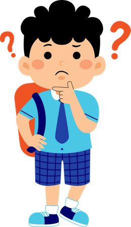 Confused boy student  Illustration