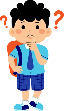 Confused boy student  Illustration