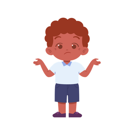 Confused Boy While Standing  Illustration