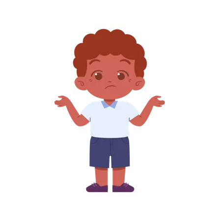 Confused Boy While Standing  Illustration