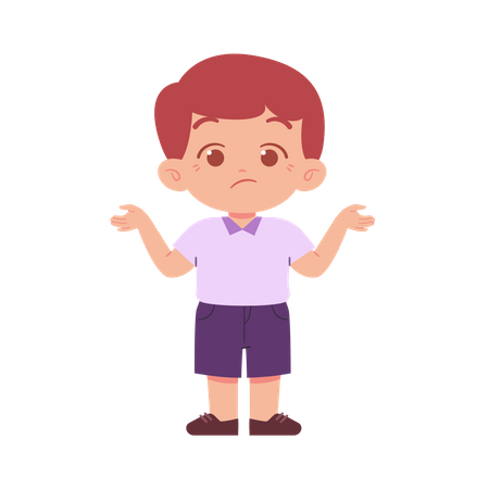 Confused Boy While Standing  Illustration