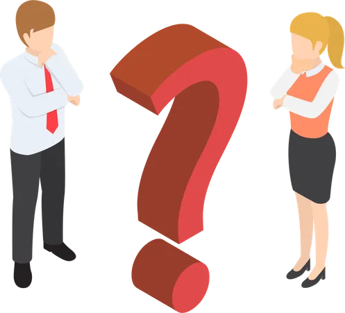 Confused business employees  Illustration