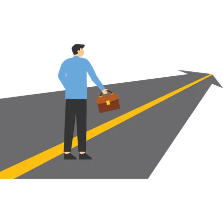 Finding Purpose Objective And Motivation To Achieve Goal Existential Crisis To Discover Life Meaning Challenge To Define Business Target Concept Confused Businessman Aiming At Future Purpose Arrow イラスト