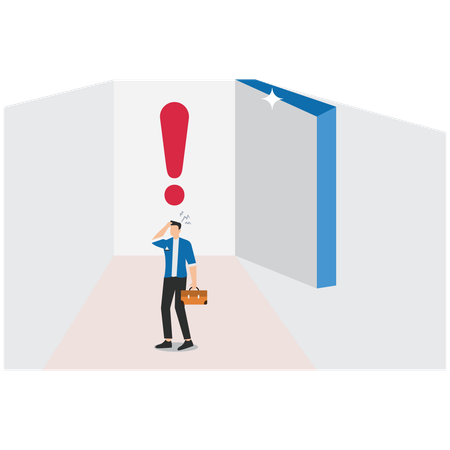 Confused businessman finding direction  Illustration