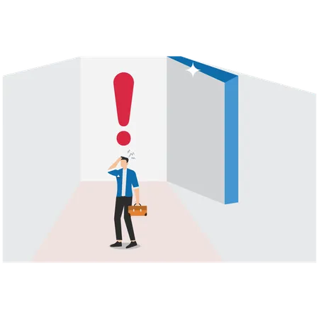 Confused businessman finding direction  Illustration