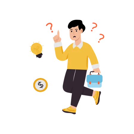 Confused Businessman finding way  Illustration