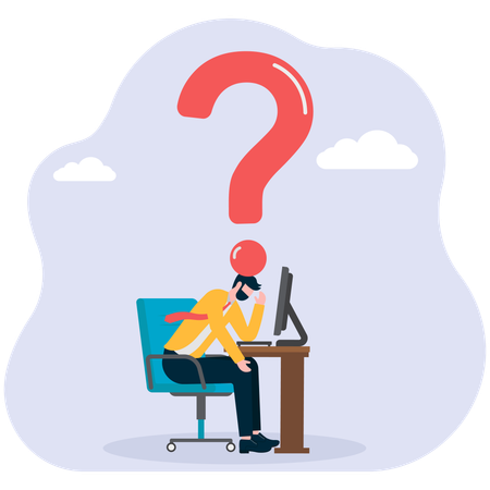Confused Businessman getting business issues  Illustration