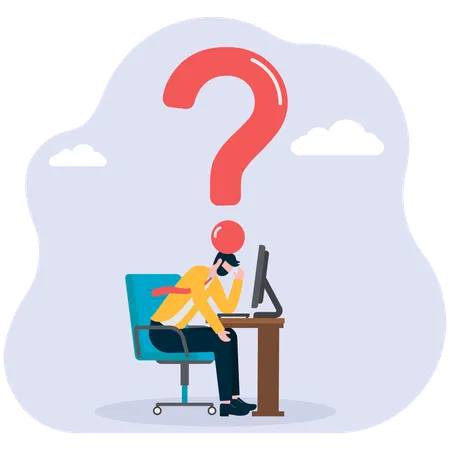 Confused Businessman getting business issues  Illustration