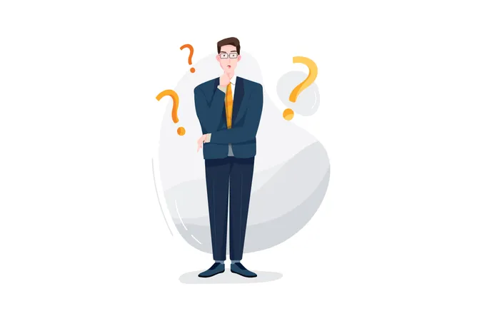 Confused businessman  Illustration