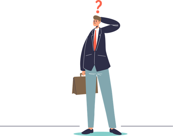 Confused Businessman  Illustration