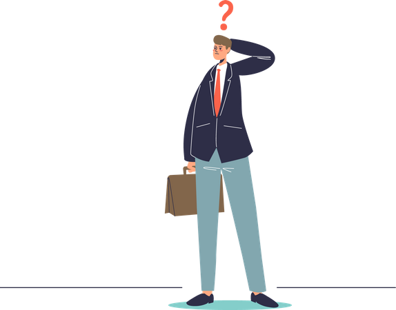 Confused Businessman  Illustration