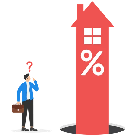 Real Estate Investment Construction Growth Interest Rate Mortgage Vector Illustration Illustration
