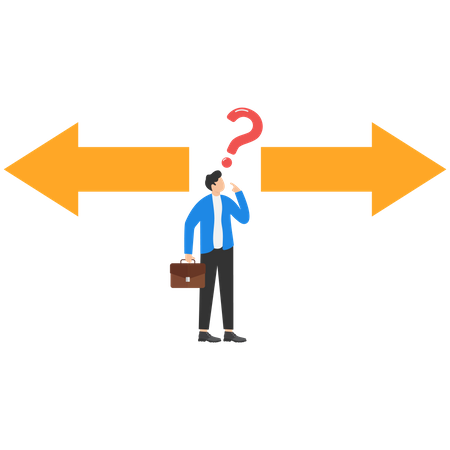 Confused Businessman with question mark  Illustration