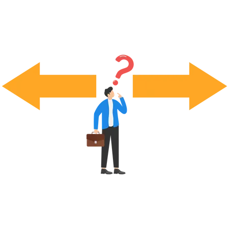 Confused Businessman with question mark  Illustration
