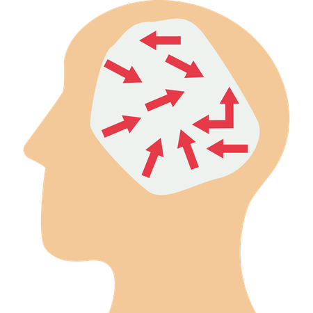Confused businessman with thoughts  Illustration