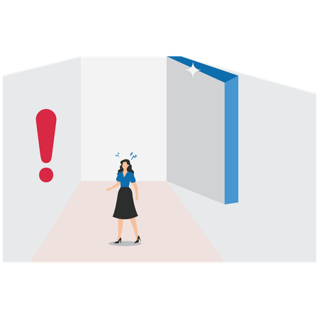 Confused Businesswoman finding direction  Illustration