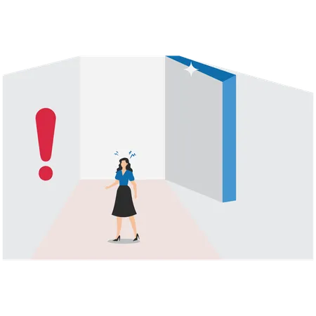 Confused Businesswoman finding direction  Illustration