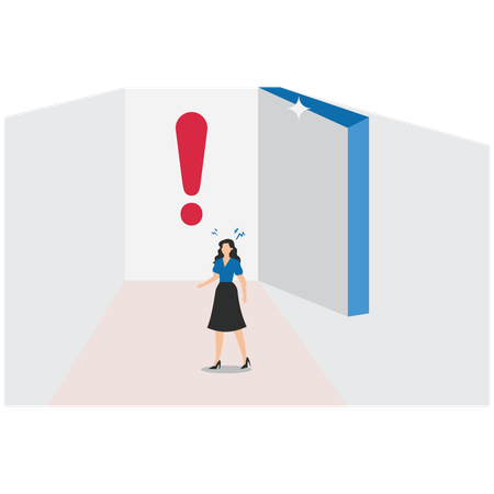 Confused businesswoman finding direction  Illustration