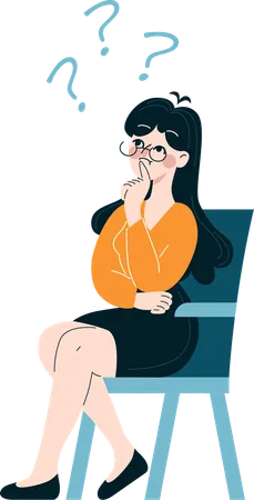 Confused businesswoman thinking something  Illustration