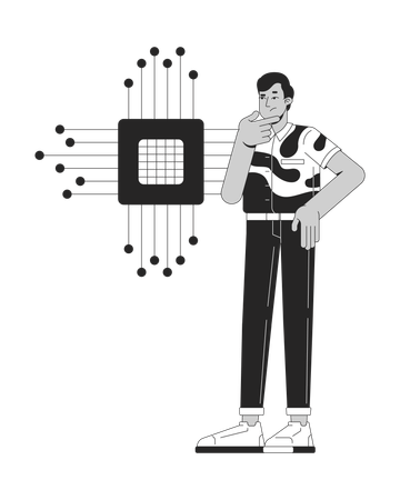 Confused by electronics  Illustration