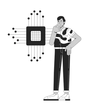 Confused by electronics  Illustration