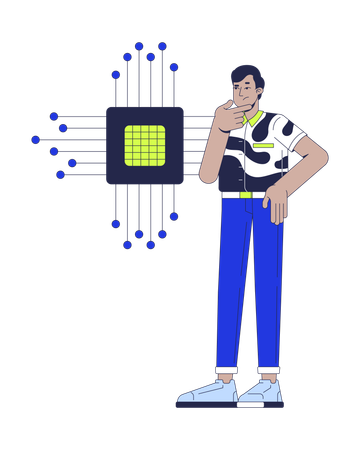 Confused by electronics  Illustration