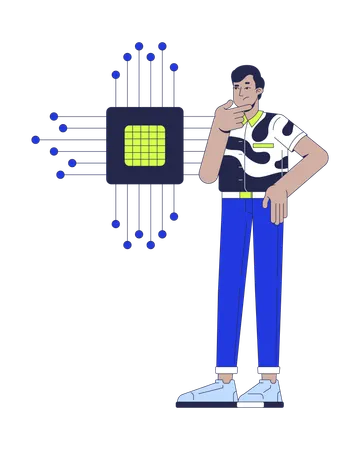 Confused by electronics  Illustration