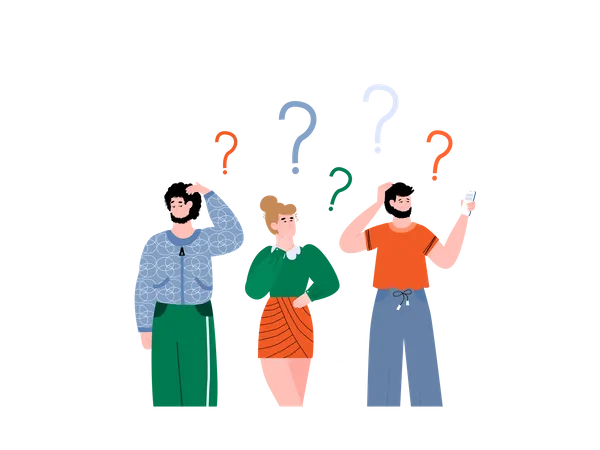 Confused customers  Illustration