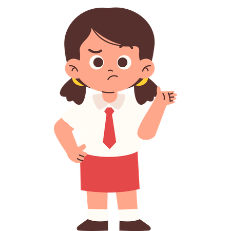 Confused Elementary Student  Illustration