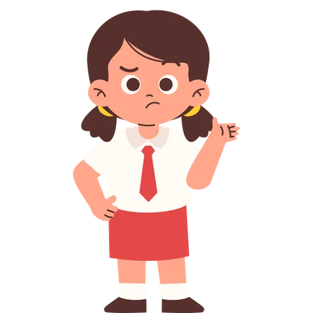 Confused Elementary Student  Illustration