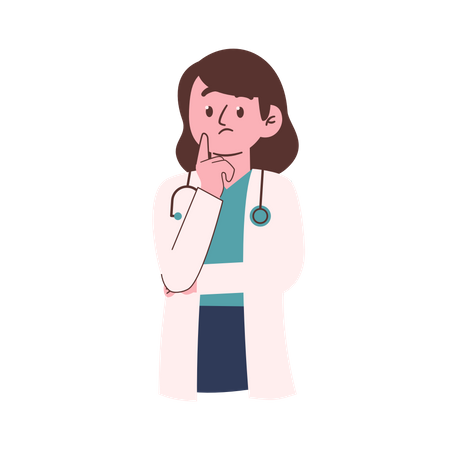 Confused Female Doctor  Illustration