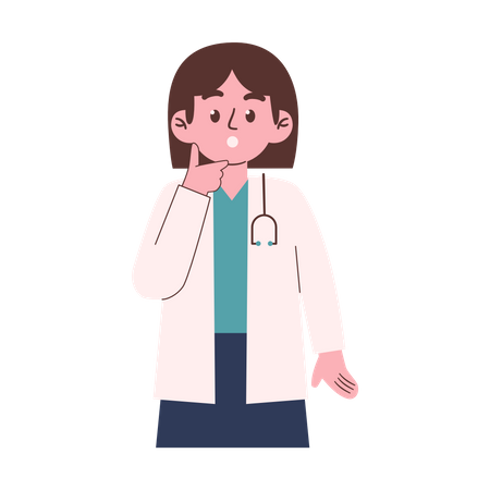 Confused Female Doctor  Illustration