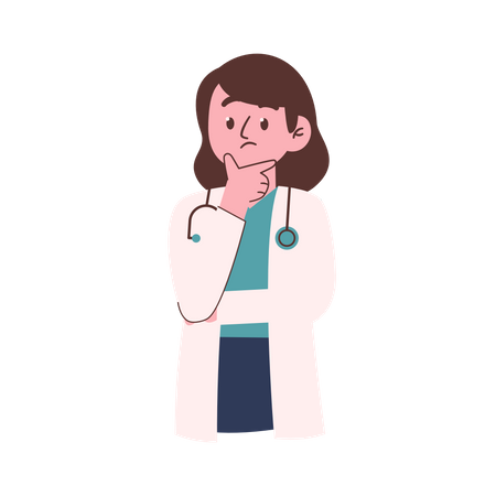 Confused Female Doctor  Illustration